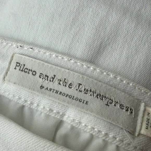 Anthropologie Pilcro & the Letterpress White High Rise Denim Legging Jeans W-28 - Picture 3 of 13